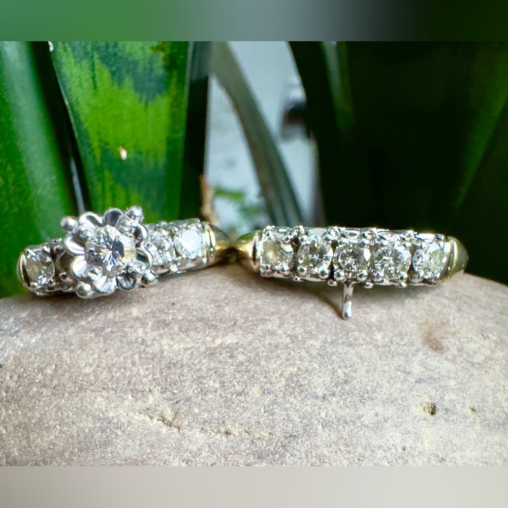 Vintage 14k Diamond Ring Set - Picture 5 of 7